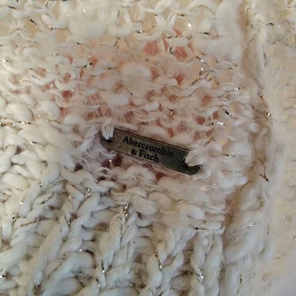 Abercrombie & Fitch Sweater Ivory Cream Long Sleeve Knit Pullover Sweater Size M - Picture 5 of 5